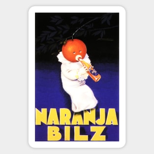 Achille Mauzan NARANJA BILZ Bottled Orange Soda Drink Advertisement Lithograph Sticker